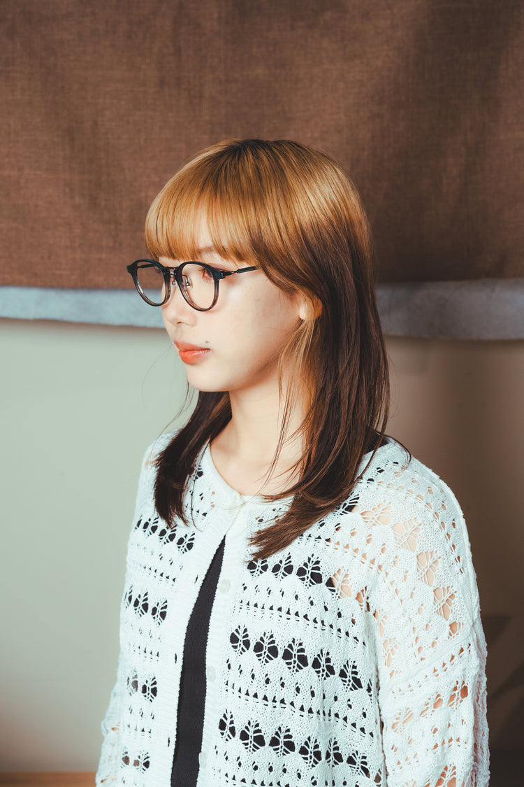 Simple medium gold glasses frame | Italian handmade acetate | GENIC STYLE 139