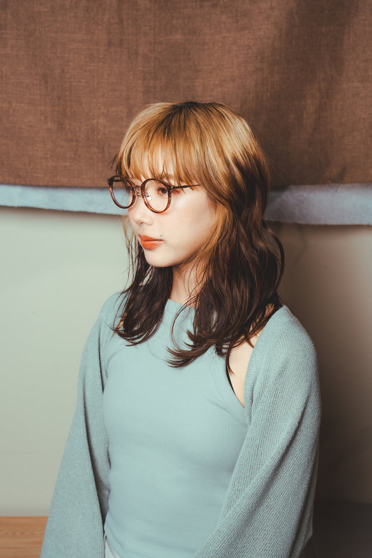 Large pattern medium gold glasses frame | GENIC STYLE 104