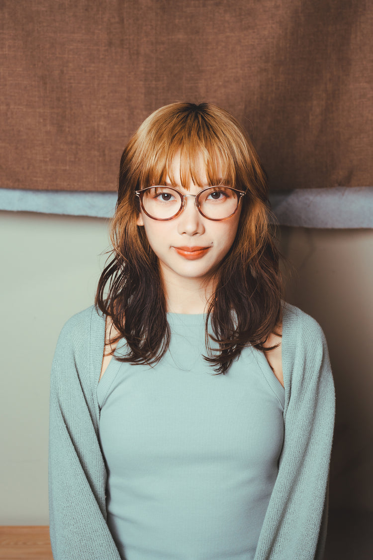 Large pattern medium gold glasses frame | GENIC STYLE 104