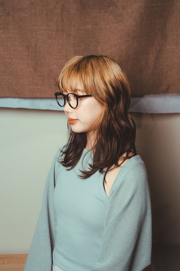 Simple medium gold glasses frame | Italian handmade acetate | GENIC STYLE 140