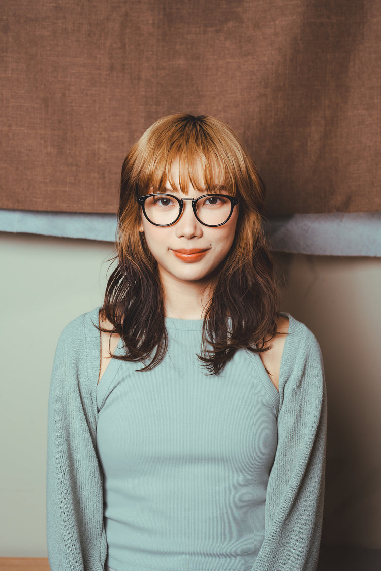 Simple medium gold glasses frame | Italian handmade acetate | GENIC STYLE 140