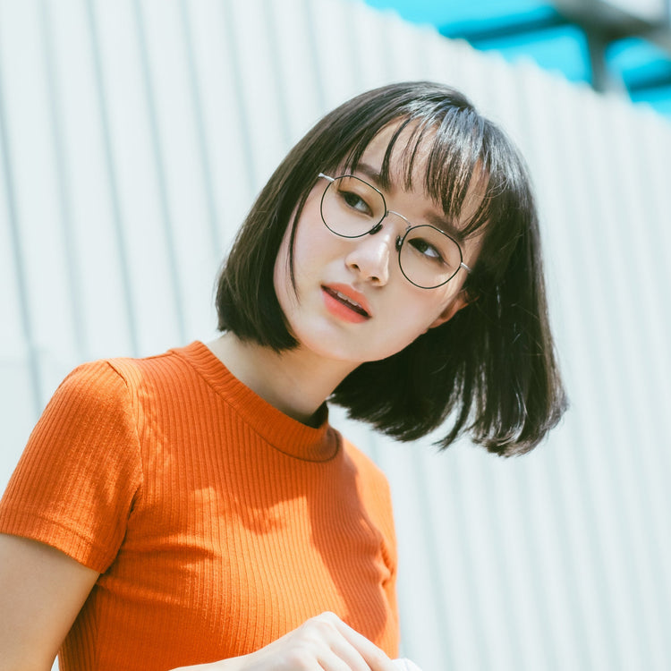 Thick gold-rimmed crown-shaped eyeglass frames | GENIC STYLE 144 | Depth numbers apply