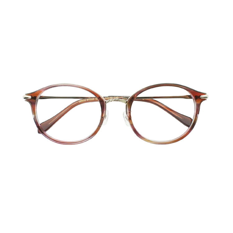 Large pattern medium gold glasses frame | GENIC STYLE 104
