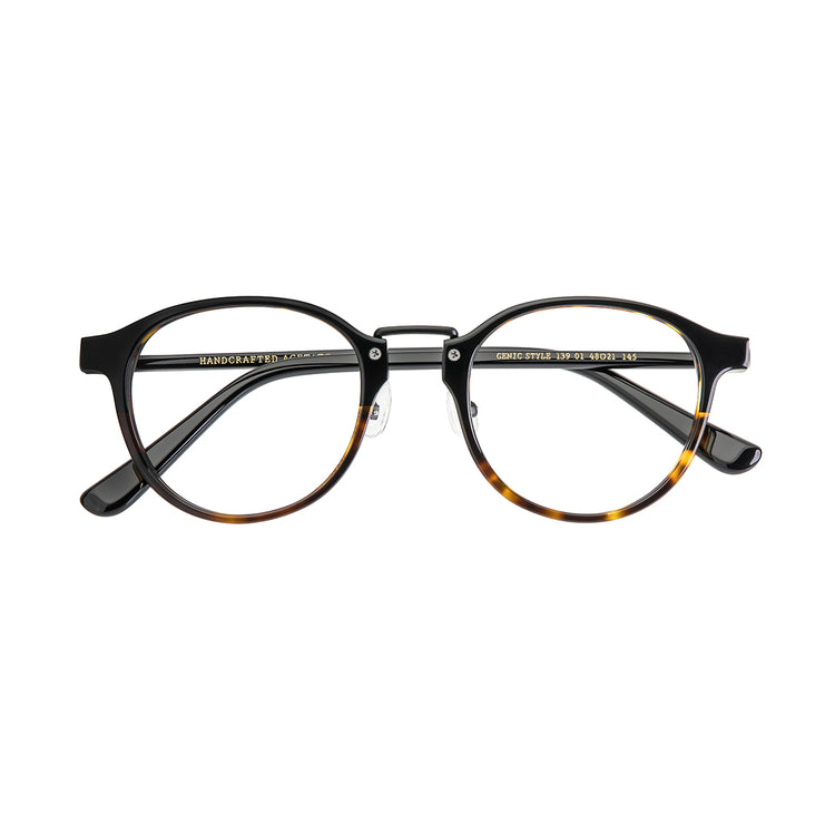 Simple medium gold glasses frame | Italian handmade acetate | GENIC STYLE 139