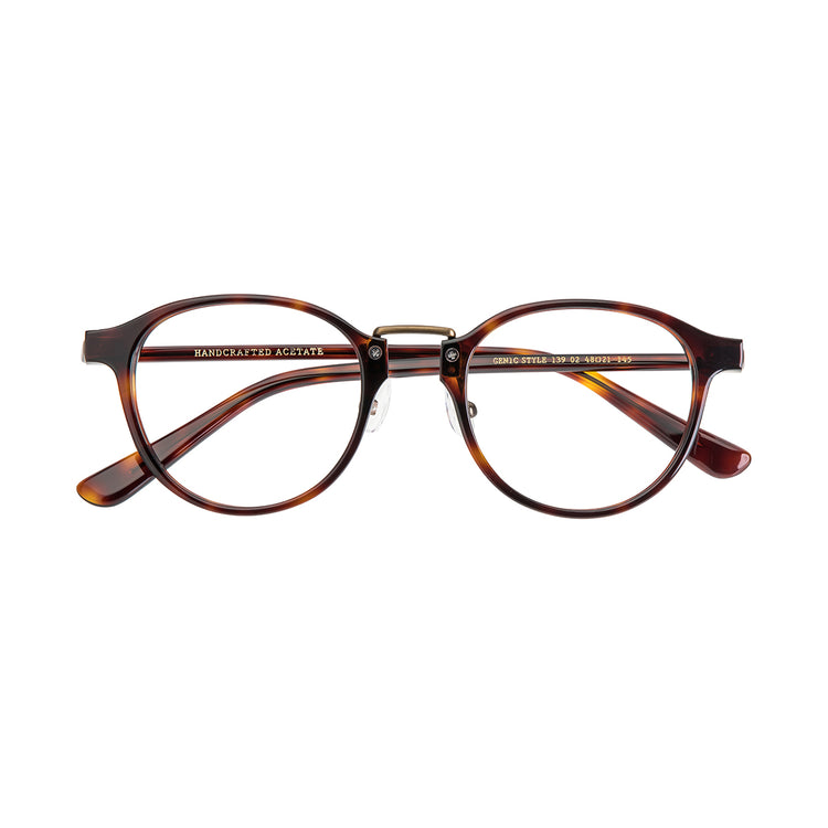 Simple medium gold glasses frame | Italian handmade acetate | GENIC STYLE 139