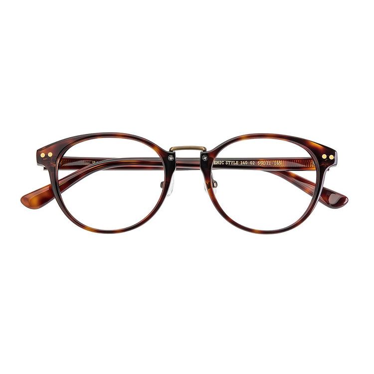 Simple medium gold glasses frame | Italian handmade acetate | GENIC STYLE 140