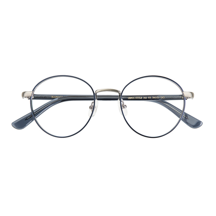 Thick gold-rimmed pear-shaped spectacle frames | GENIC STYLE 142 | Depth numbers apply