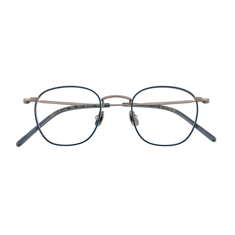 Thick gold-rimmed square eyeglass frames | GENIC STYLE 143 | Depth numbers apply