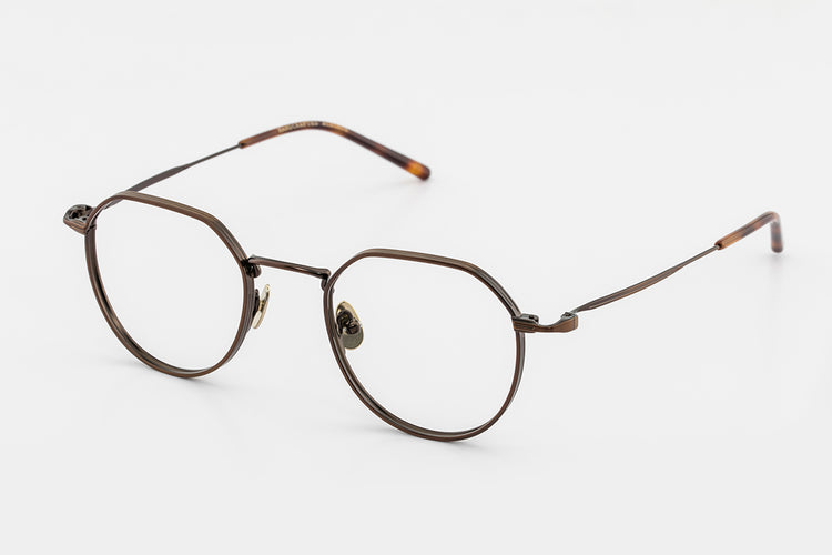 Thick gold-rimmed crown-shaped eyeglass frames | GENIC STYLE 144 | Depth numbers apply