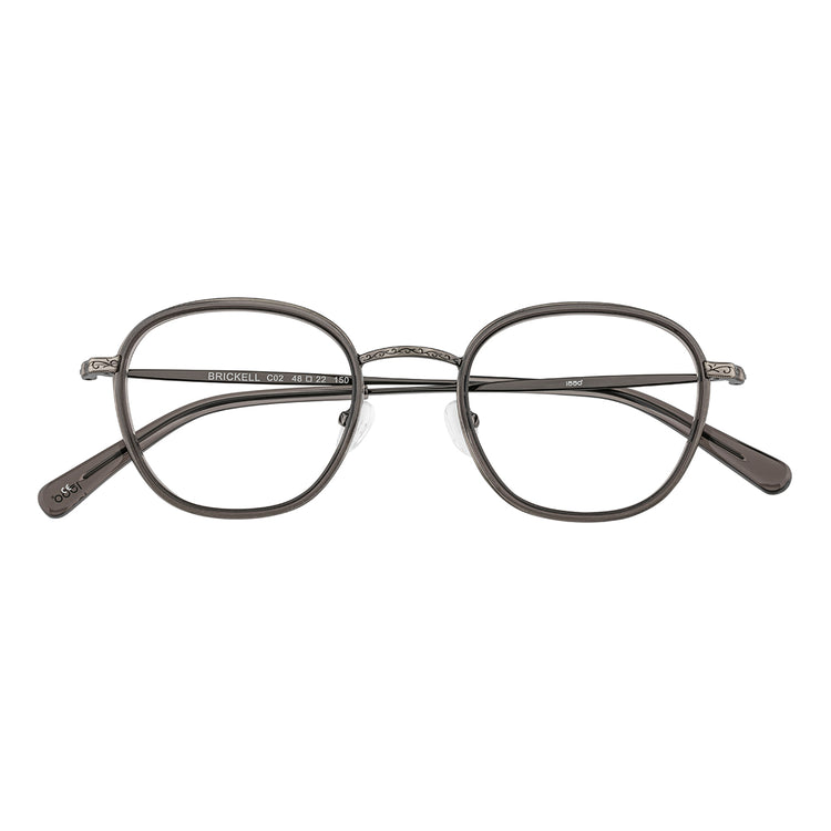 Patterned metal hoop glasses frame | Italian handmade acetate | BRICKELL