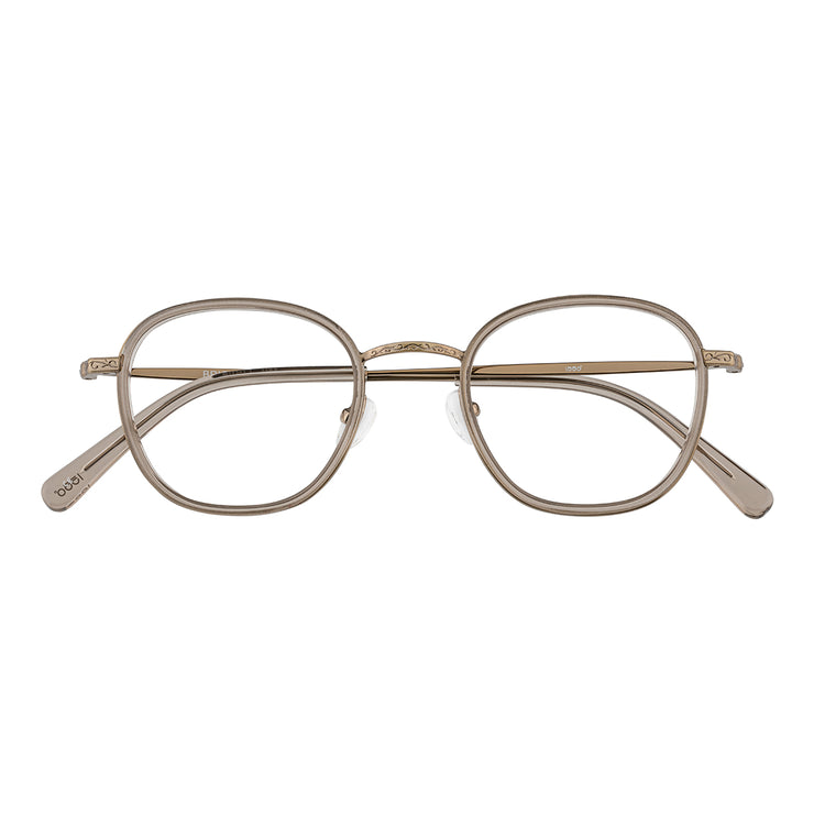 Patterned metal hoop glasses frame | Italian handmade acetate | BRICKELL