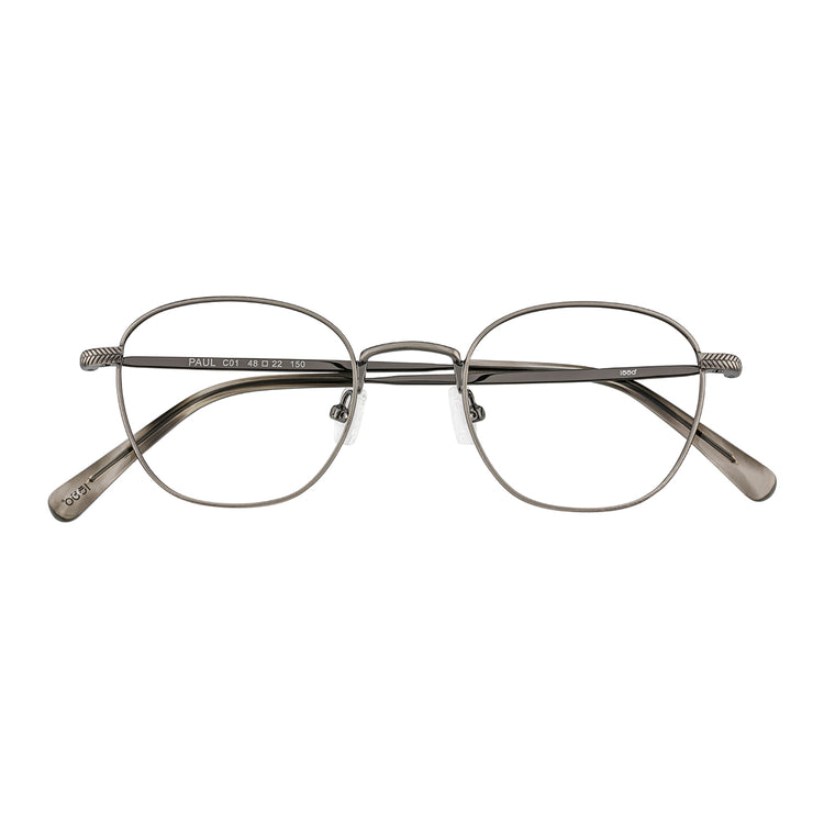 Square Pattern Metal Glasses Frame | PAUL