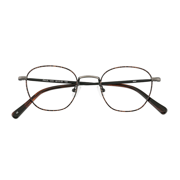 Square Pattern Metal Glasses Frame | PAUL